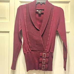 J.J. Basics Women's Burgandy Sweater XS